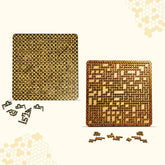 Honeycomb (99 Pieces) & Coffee Bean (50 Pieces) Fractal Puzzle | Combo Pack of 2 Intricate Puzzle for 6 Year & Above | Crafted from MDF Wood