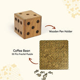Buy Wooden Dice Pen Holder and Coffee Bean Fractal Puzzle for Kids 6 to 8 Year