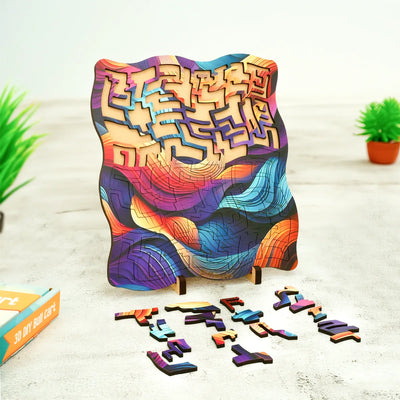 Be-Wave Fractal Puzzle for Kids | 55-Piece Wooden Brain Teaser for Kids 6+ | Engaging Brain Teaser Toy