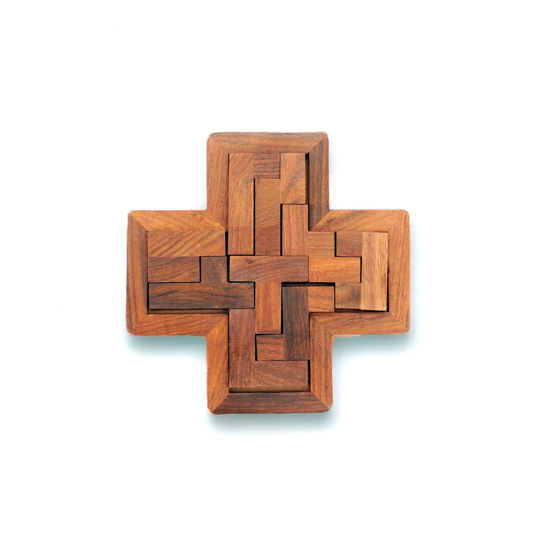 Wooden Cross Pentomino Puzzle | Brain Teaser Games | Fun & Learning - Mittimate