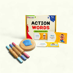 Rolling Pins and 2 PCS Action Word Jigsaw Puzzle Set of 2 I Value Pack Combo