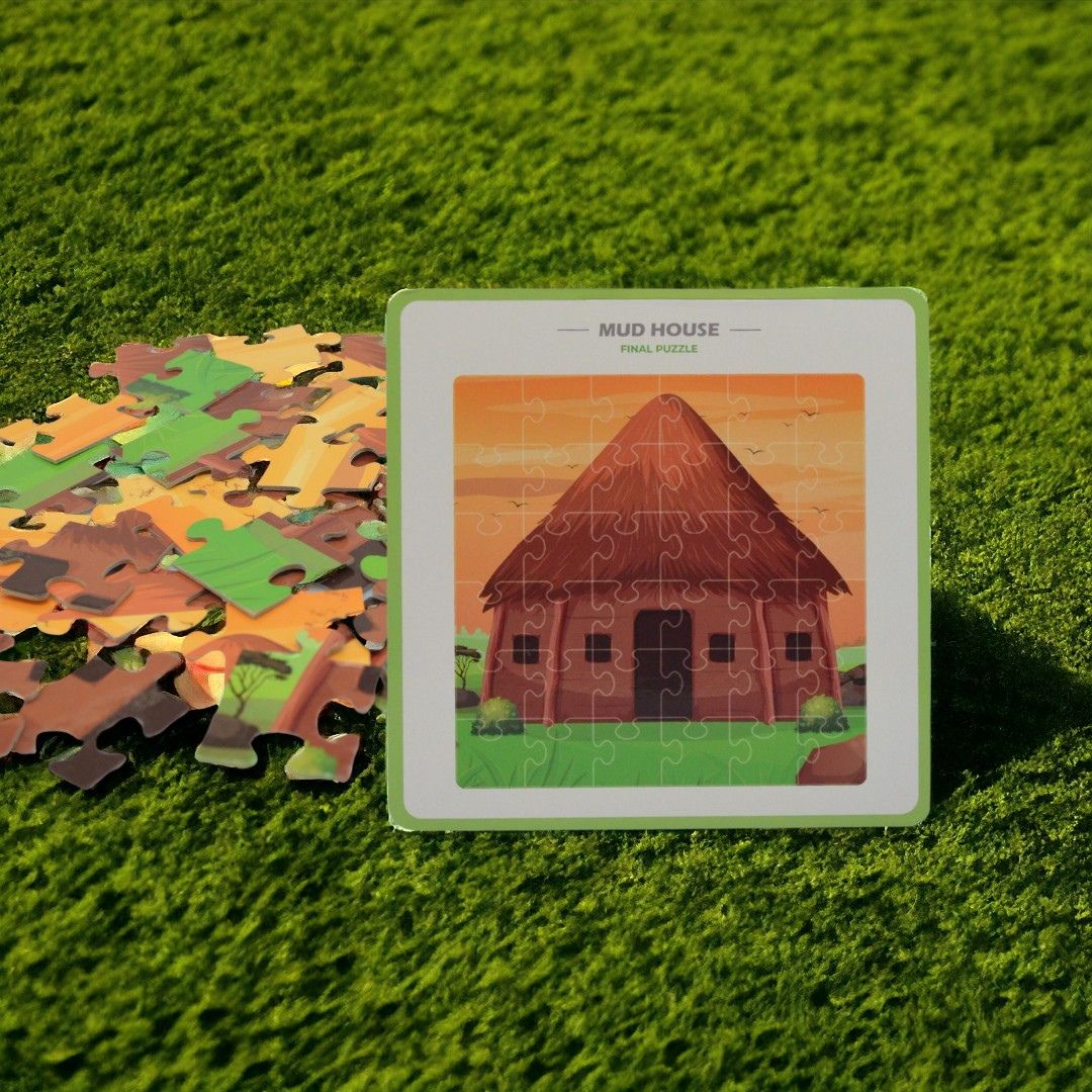 Mud House Jigsaw Puzzle | Fun & Learning Games for kids - Mittimate