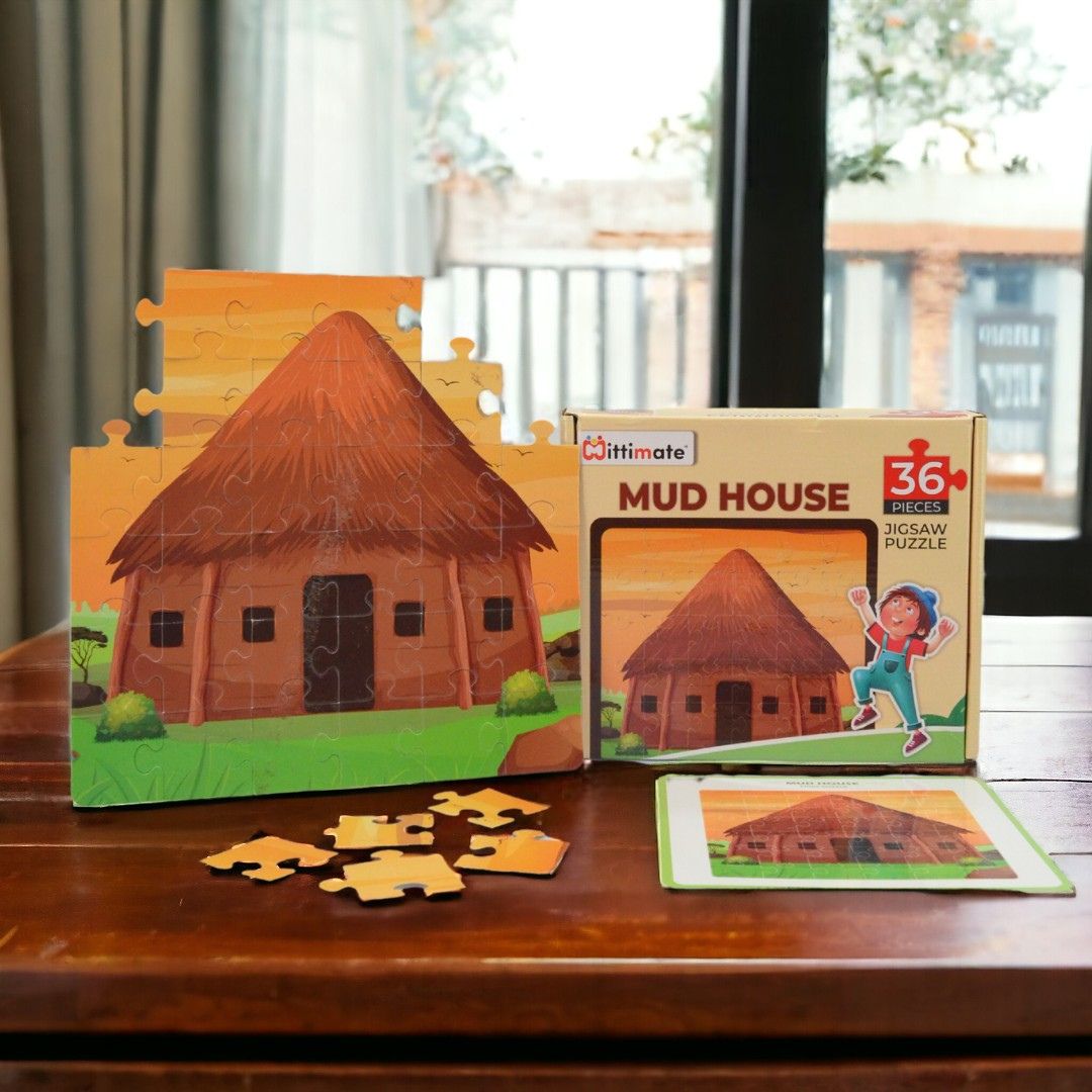 Mud House Jigsaw Puzzle | Fun & Learning Games for kids - Mittimate