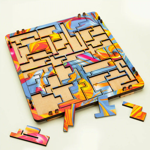 2 in 1 Fractal Puzzle for Kids Age 6+ Years I Wooden Puzzle Game I 2 Different Pattern I Fun & Challenging Brain Teaser Toy for Kids