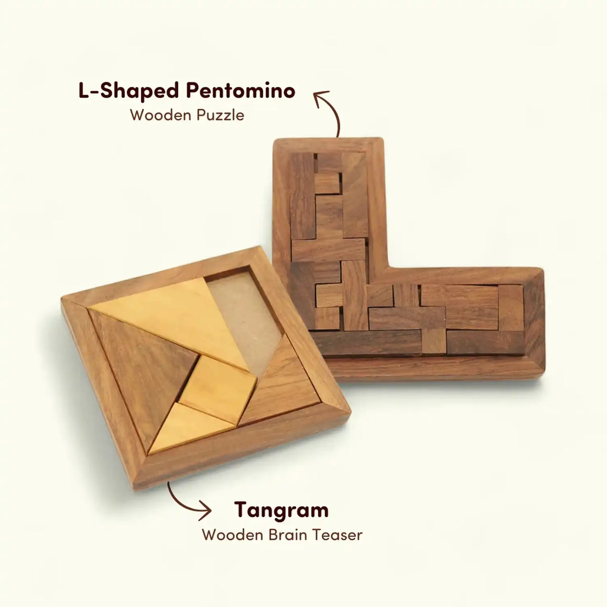 Buy Wooden L Shaped and Tangram Puzzle Game for Kids 6 to 8 Year Old