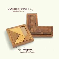 Buy Wooden L Shaped and Tangram Puzzle Game for Kids 6 to 8 Year Old