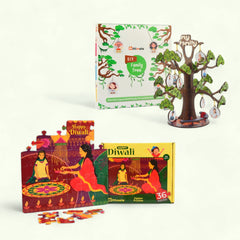 DIY Family Tree and Diwali Jigsaw Puzzle Set of 2 I Value Pack Combo