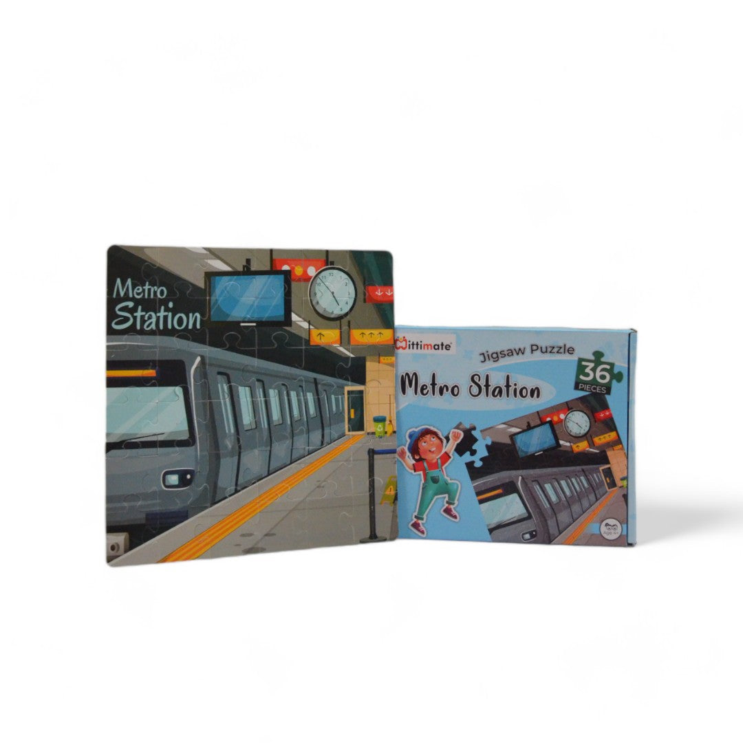Metro Station Jigsaw Puzzle | Fun & Learning Games for kids - Mittimate