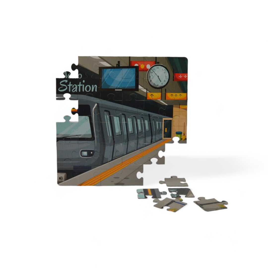 Metro Station Jigsaw Puzzle | Fun & Learning Games for kids - Mittimate