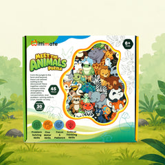 Meet the Animals Puzzle for Kids 6+ Years | 45-Piece Animal Puzzle with Picture Guide | Educational Puzzle for Problem Solving, Focus & Fine Motor Skills