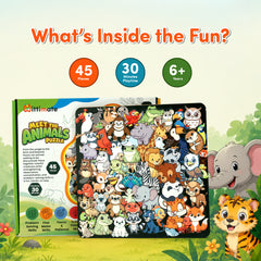Meet the Animals Puzzle for Kids 6+ Years | 45-Piece Animal Puzzle with Picture Guide | Educational Puzzle for Problem Solving, Focus & Fine Motor Skills