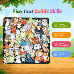 Meet the Animals Puzzle for Kids 6+ Years | 45-Piece Animal Puzzle with Picture Guide | Educational Puzzle for Problem Solving, Focus & Fine Motor Skills