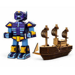 DIY Model Combo for Kids 8+ | Make Your Own Robot & Great White Ship | Creative Construction Activity Set