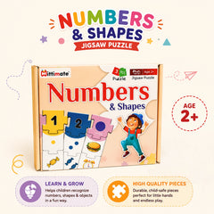 4-in-1 Toddler Learning Combo | Alphabet, Numbers & Shapes, Opposite Words Puzzle with Wooden Rolling Pin Set
