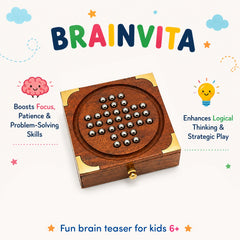 3-inWooden Brain Teaser Combo | Tangram Puzzle, Brainvita & Elephant Maze Puzzle for Kids 6+