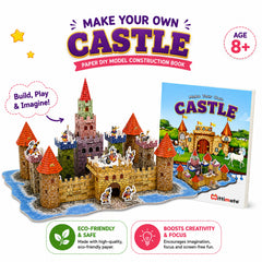 DIY Paper Model Construction Combo | Castle, Robot, Fire Engine & Farmhouse | Creative Learning Activity Set for Kids 8+