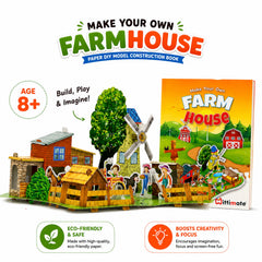 DIY Paper Model Construction Combo | Castle, Robot, Fire Engine & Farmhouse | Creative Learning Activity Set for Kids 8+