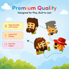 Faces Puzzle for Kids 6+ Years | 75-Piece Wooden Face Puzzle | Educational & Screen-Free Activity | 30 Minutes Playtime