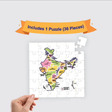 Discover India: Map of India Jigsaw Puzzle by Mittimate's