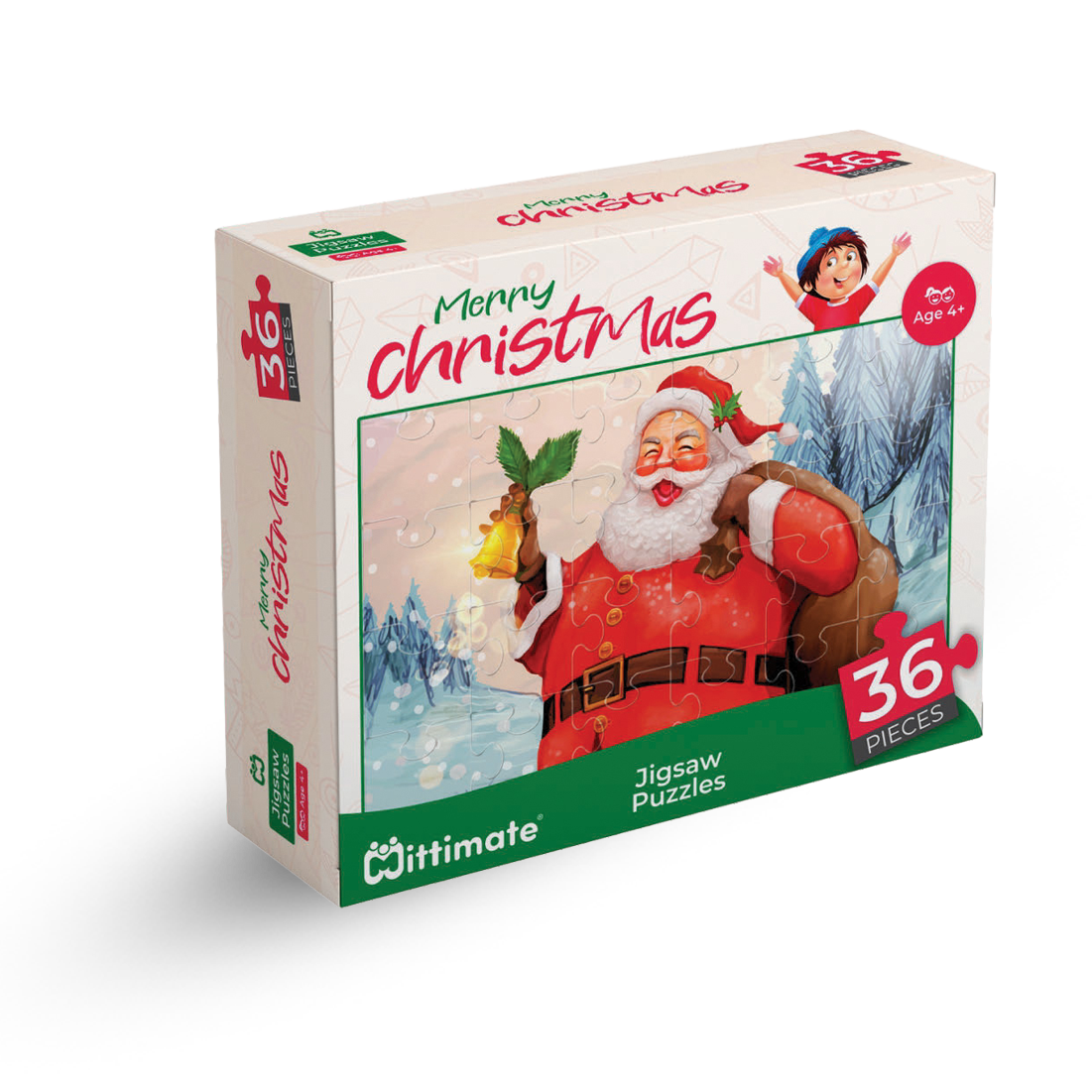 Christmas Jigsaw Puzzle for Kids | 36-Piece Educational Cardboard Puzzle for 4 to 6 Years | Perfect Christmas Gift