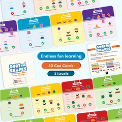 Sort The Shapes - A Logical Reasoning Game for Kids 6+ with 10 Colorful Shapes and 30 Cue Cards