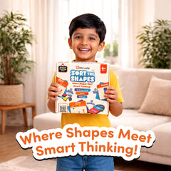Sort The Shapes - A Logical Reasoning Game for Kids 6+ with 10 Colorful Shapes and 30 Cue Cards