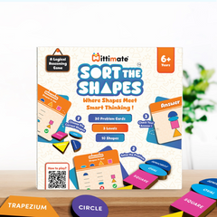 Sort The Shapes - A Logical Reasoning Game for Kids 6+ with 10 Colorful Shapes and 30 Cue Cards