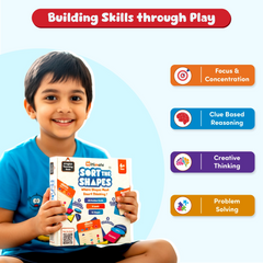 Sort The Shapes - A Logical Reasoning Game for Kids 6+ with 10 Colorful Shapes and 30 Cue Cards